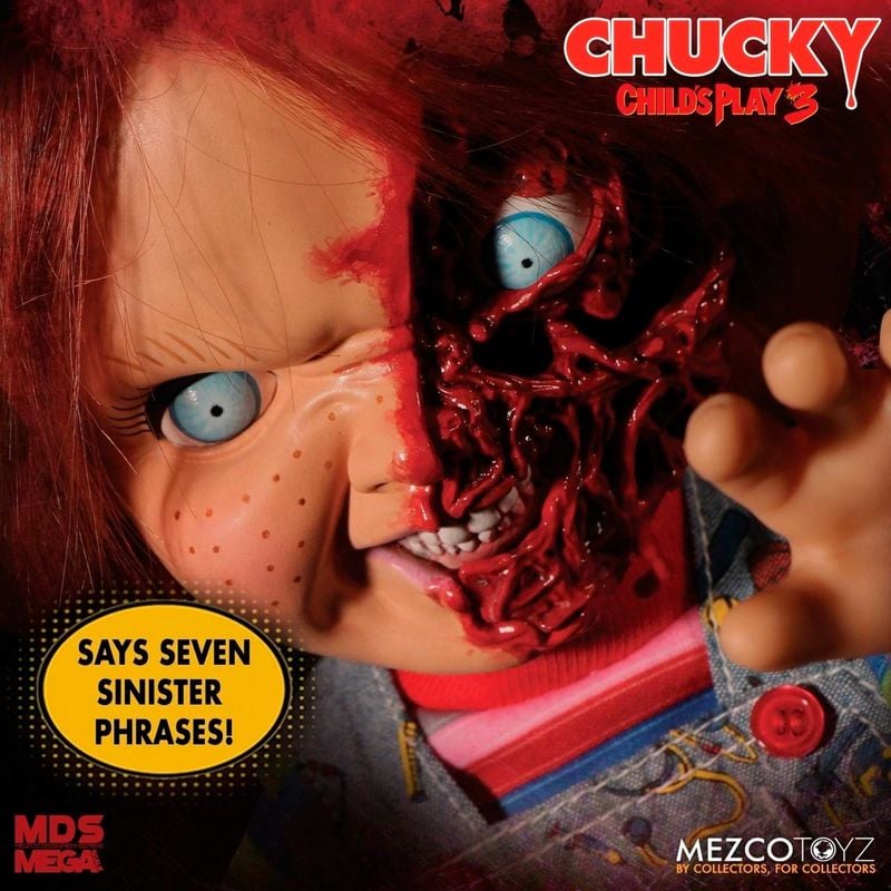 Figura Chucky El Muñeco Diabolico 3 Cara Pizza parlante 38cm ingles — vista adicional del producto
