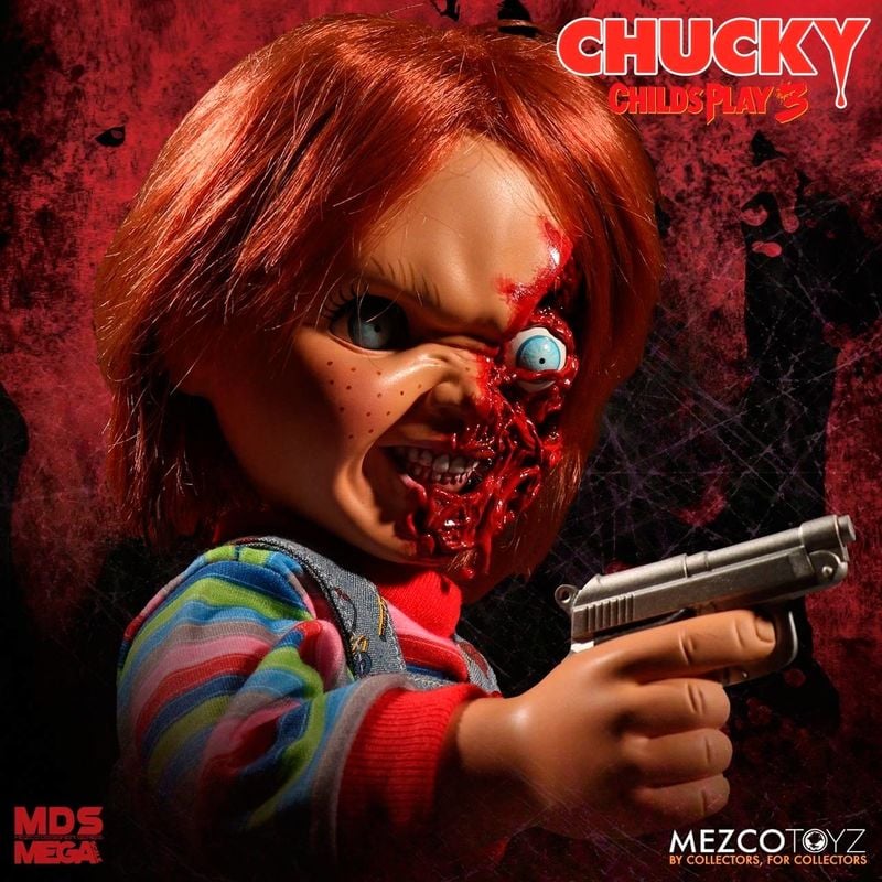 Figura Chucky El Muñeco Diabolico 3 Cara Pizza parlante 38cm ingles — vista adicional del producto