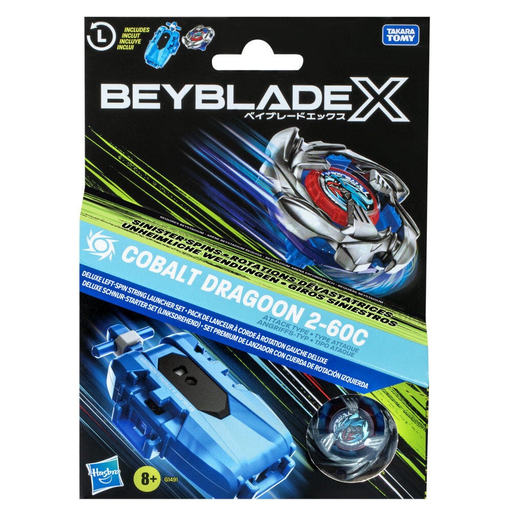 Set Premium lanzador con cuerda y top Cobalt Dragoon 2-60C Beyblade X — vista adicional del producto