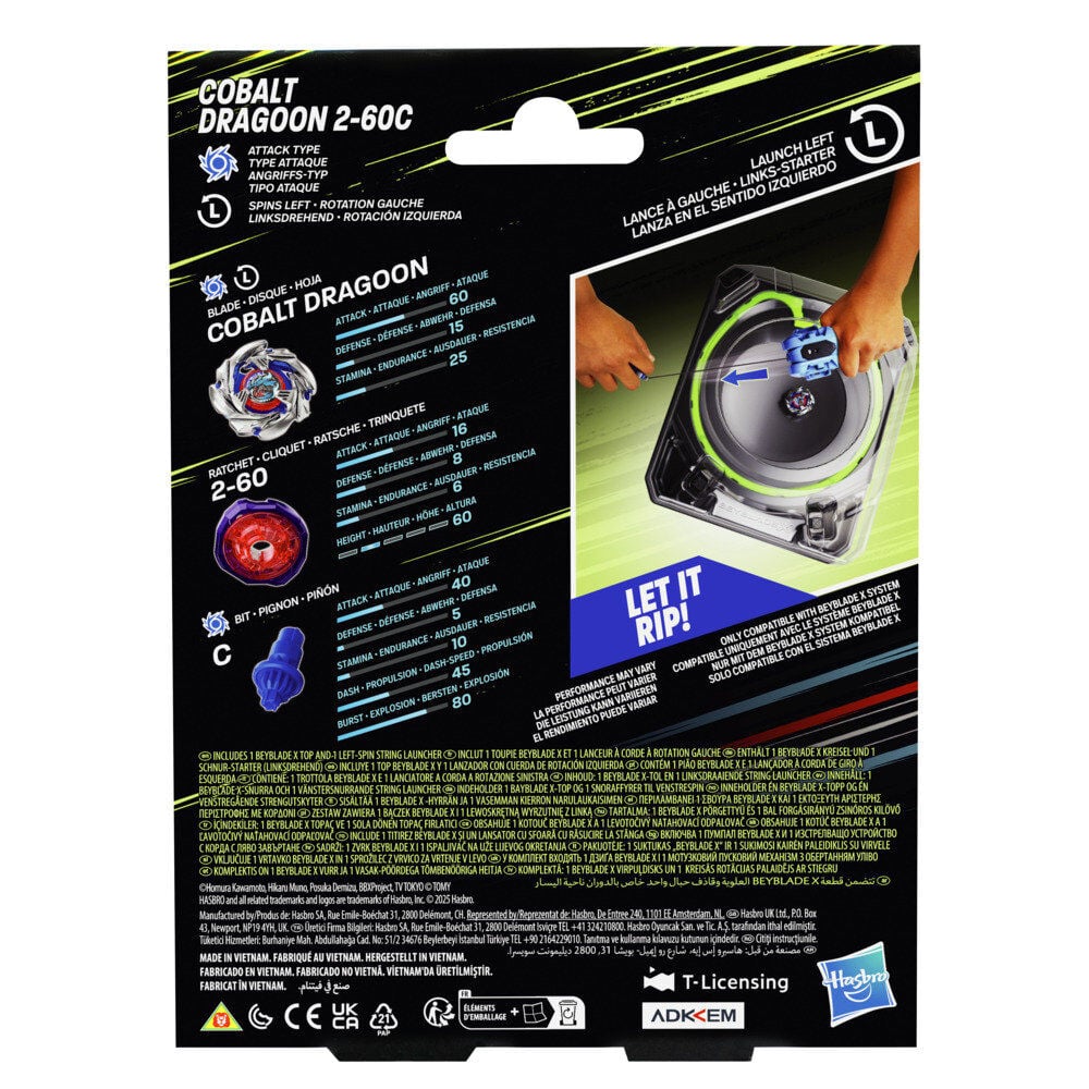 Set Premium lanzador con cuerda y top Cobalt Dragoon 2-60C Beyblade X — vista adicional del producto