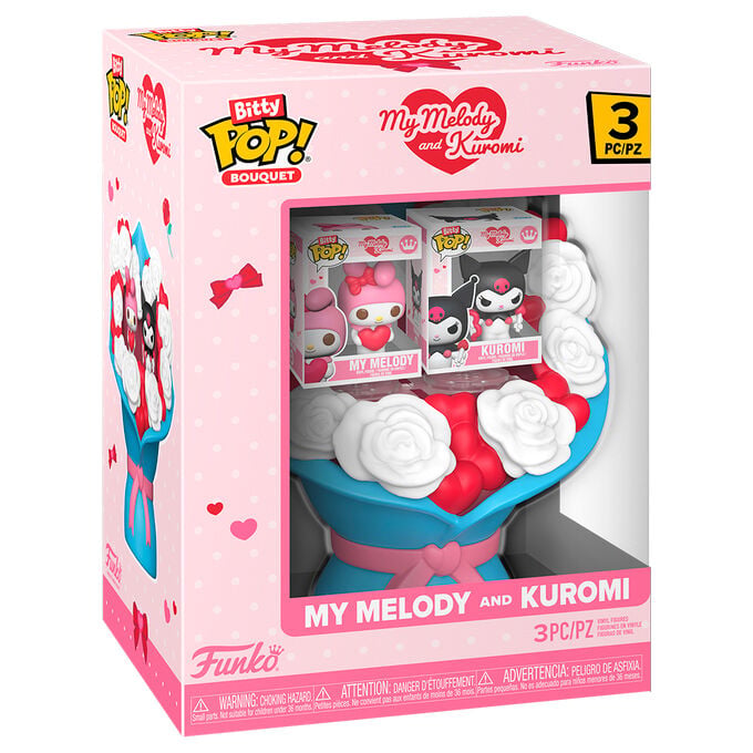 Figura Bitty POP Bouquet Hello Kitty My Melody and Kuromi San Valentin — vista adicional del producto