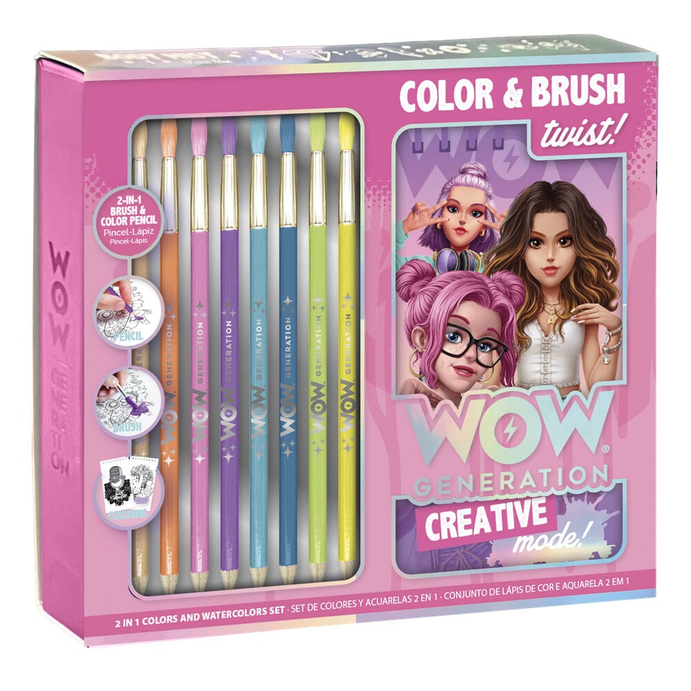 Set bloc artista pincel y lapices acuarela Wow Generation