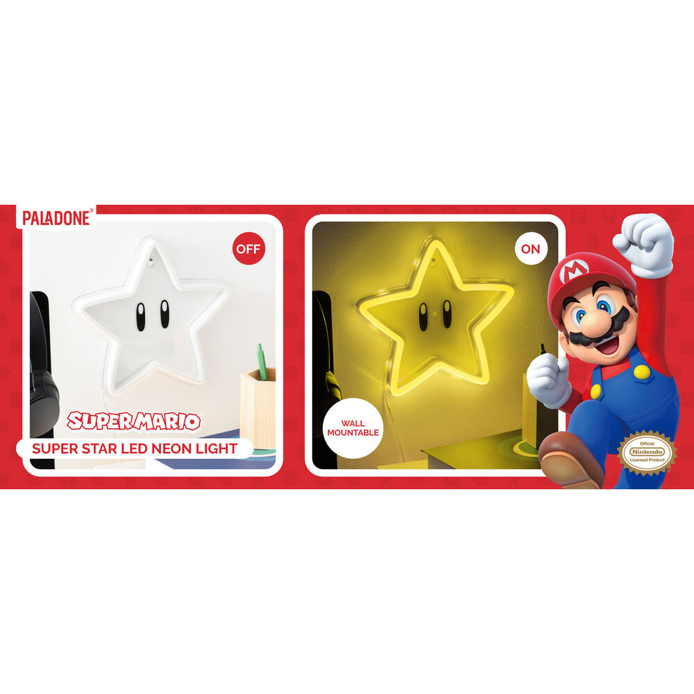 Lampara neon pared Super Estrella Super Mario Bros — vista adicional del producto