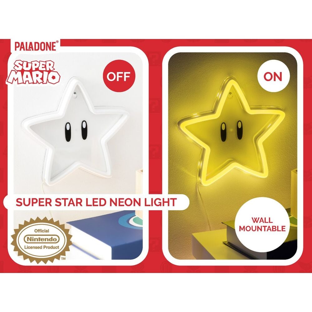 Lampara neon pared Super Estrella Super Mario Bros — vista adicional del producto
