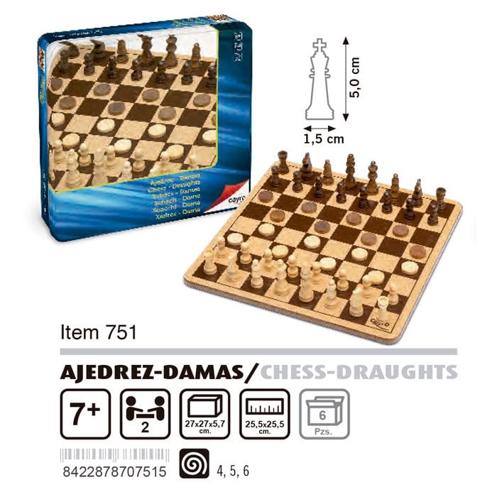 Juego Ajedrez Damas madera — vista adicional del producto